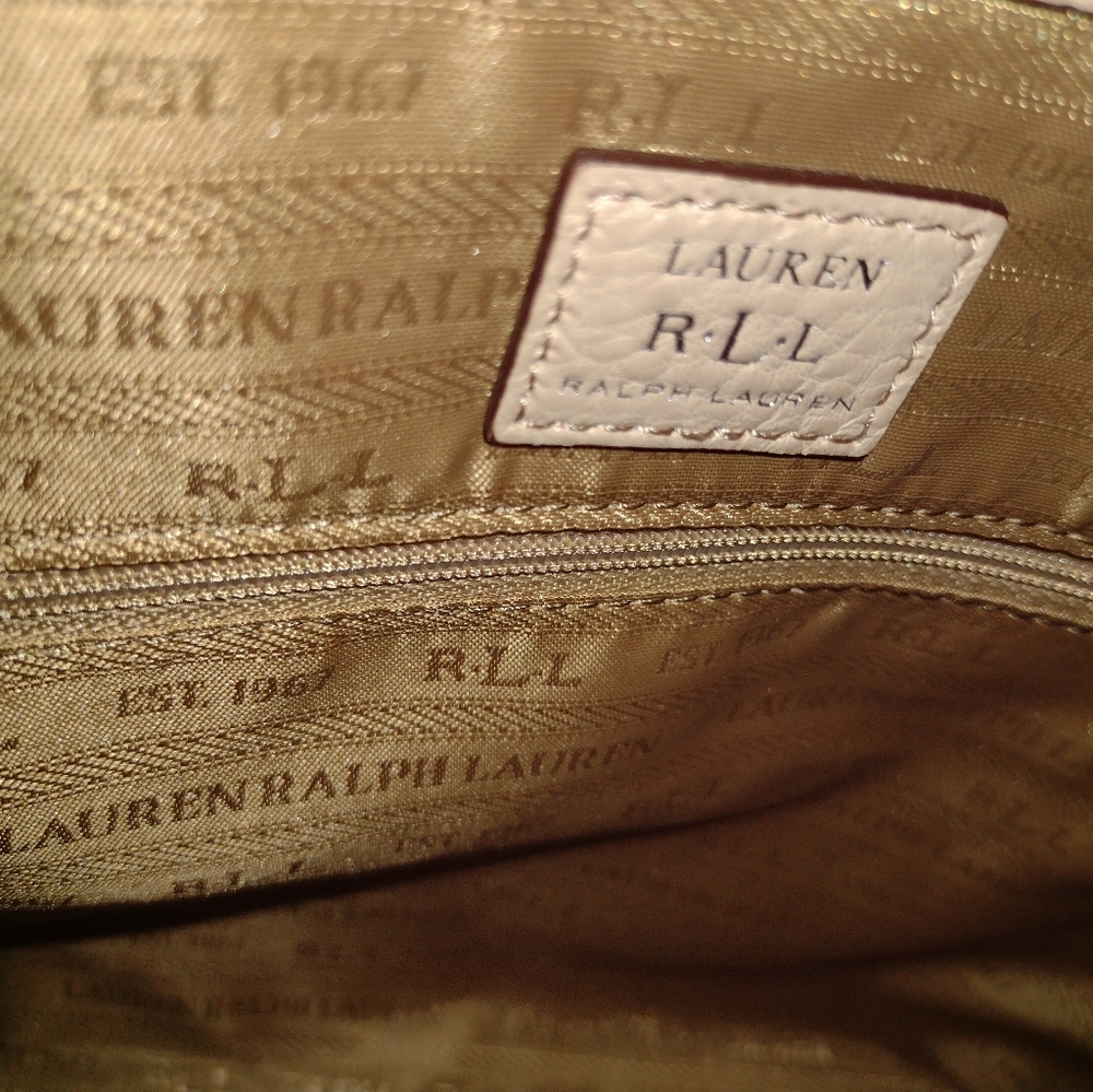NWT LAUREN Ralph Lauren Annaville Carry All Stone - Picture 9 of 15